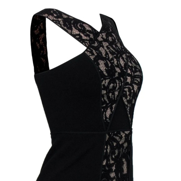 BCBG Max Azria NWT Black Sleeveless “Claudine" Sheath Dress w/ Lace Paneling - Picture 7 of 10
